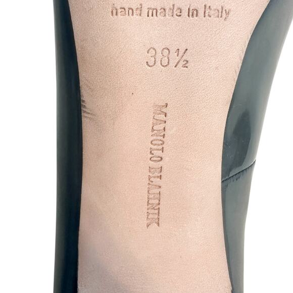 Manolo Blahnik Gray Patent Leather Pointed Toe High Heel Pump 38.5 - Picture 7 of 9